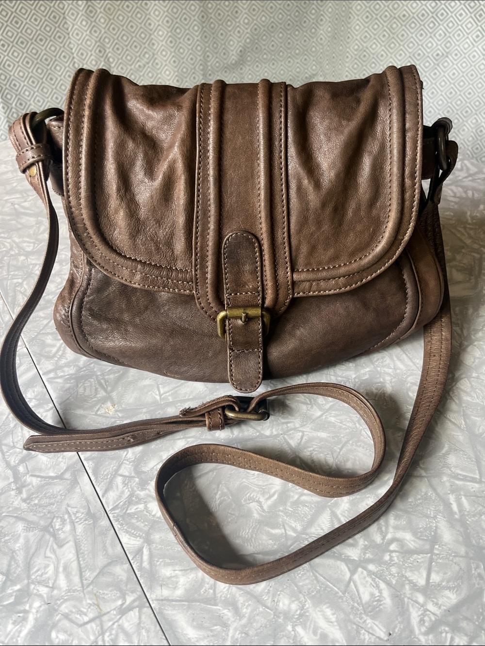 Danier Genuine Leather Crossbody Saddle Bag - Women